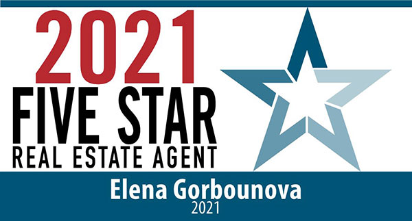 2021 Five Star Real Estate Agent Elena Gorbounova
